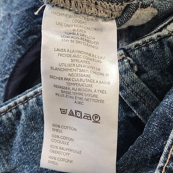 Free People We The Free Oasis Crop Jeans 28 Blue Denim Utility 89652655 - Picture 7 of 8